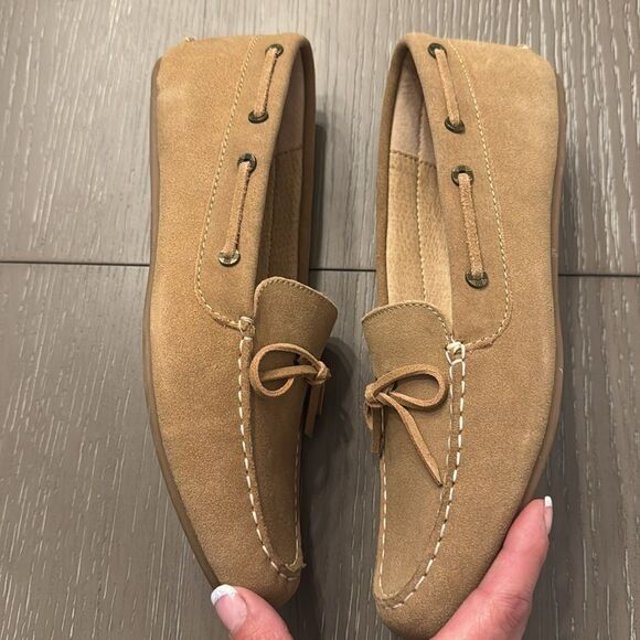 Tan Suede Loafers for Women - Picture 3 of 12